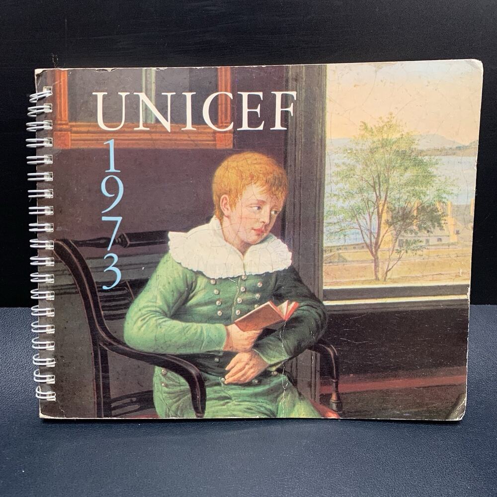 Vintage UNICEF 1973 Engagement Calendar Unmarked “The Child Through The Ages.” A